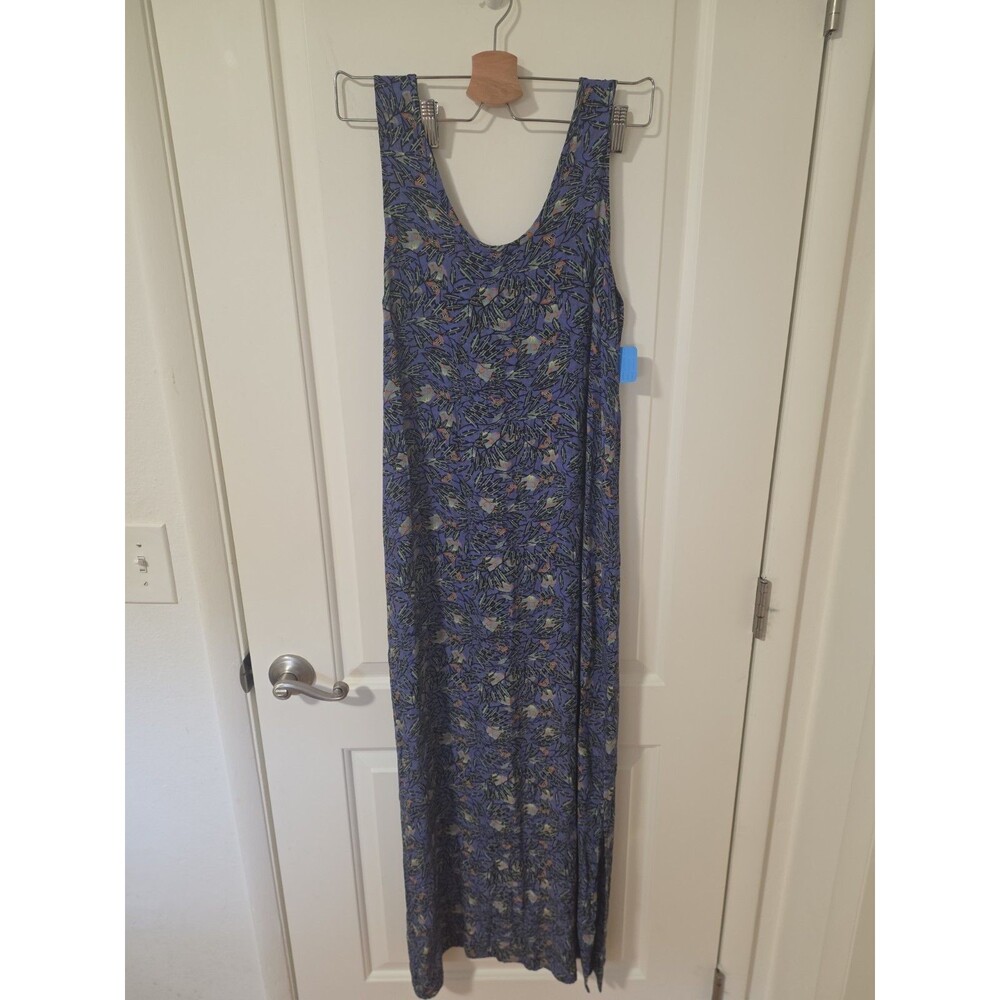 FLAX by Jeanne Engelhart Long Slipster Dress 2001 Thinking Tropics Bright Bees P